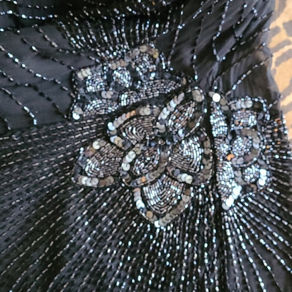 Oleg Cassini Vintage Black Beaded Sequin Dress - Picture 8 of 16